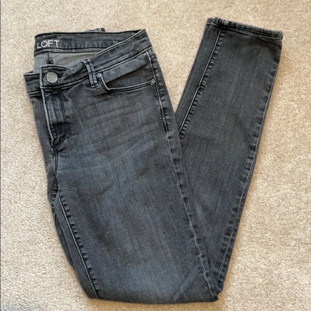 LOFT charcoal gray skinny jeans